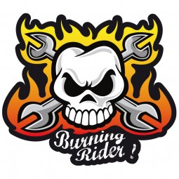 STICKER BURNING RIDER ON FIRE