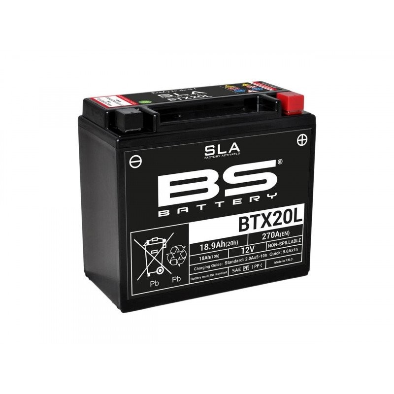 Batterie BS BTX20L-BS AVEC ACIDE (YTX20L-BS) - IXTEM MOTO